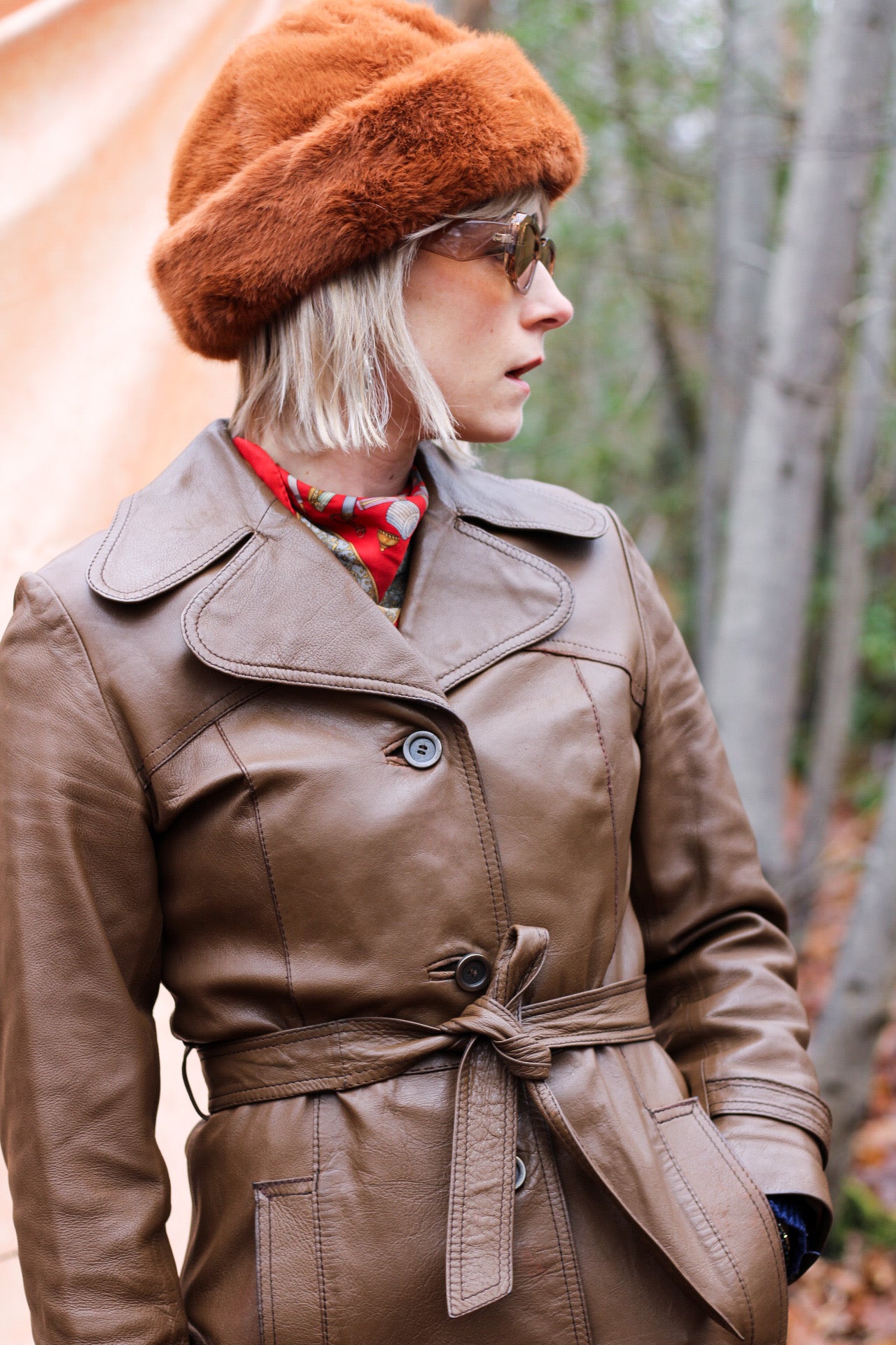 Light Brown Faux Fur Perschy Hat
