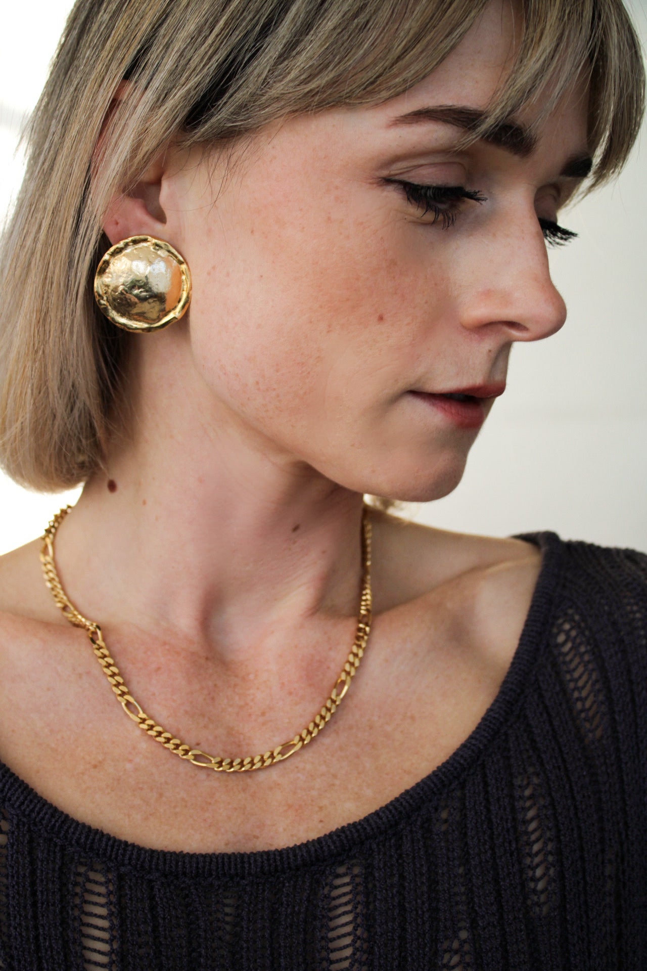 Gold Penny Clip-on Earring