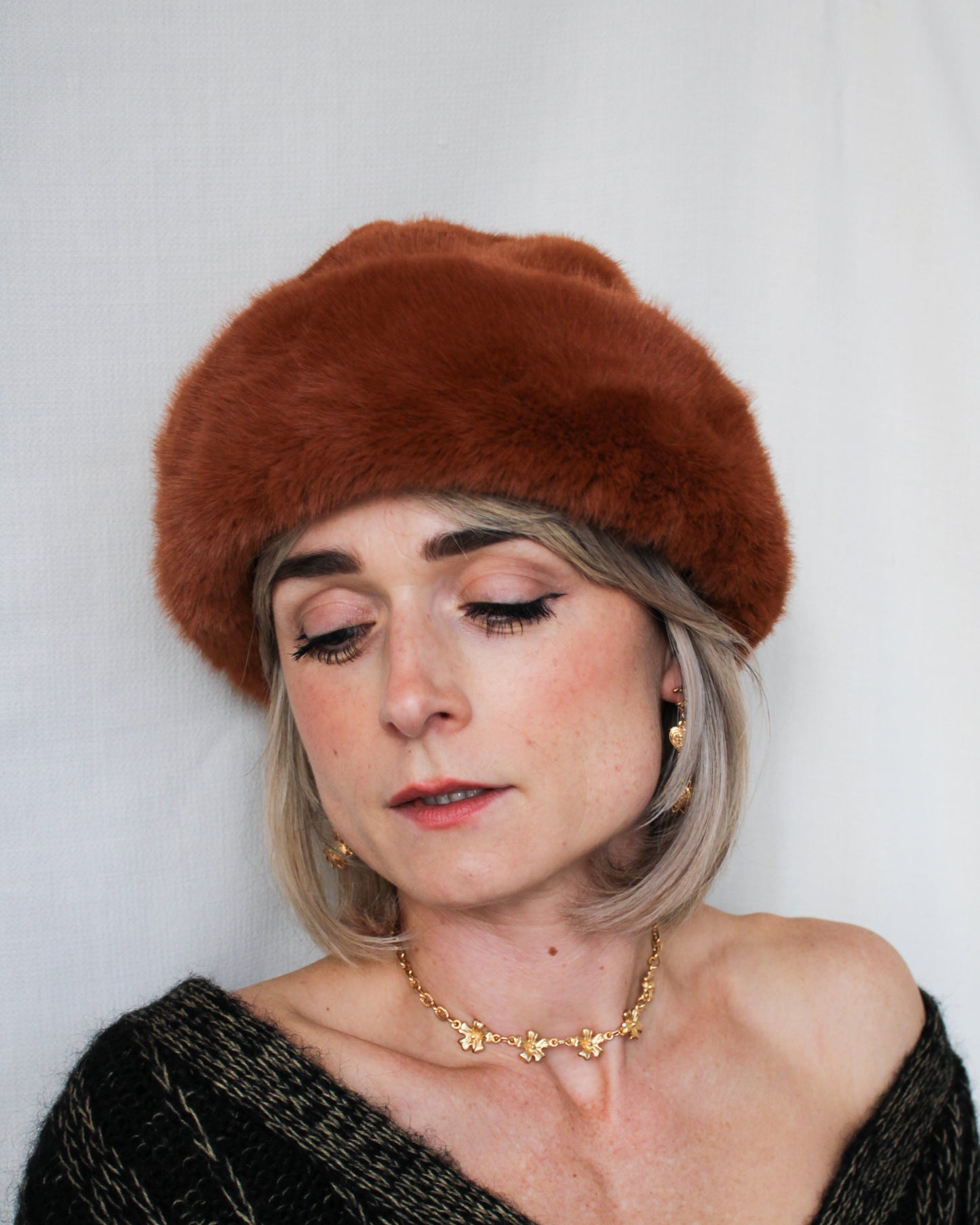 Light Brown Faux Fur Perschy Hat