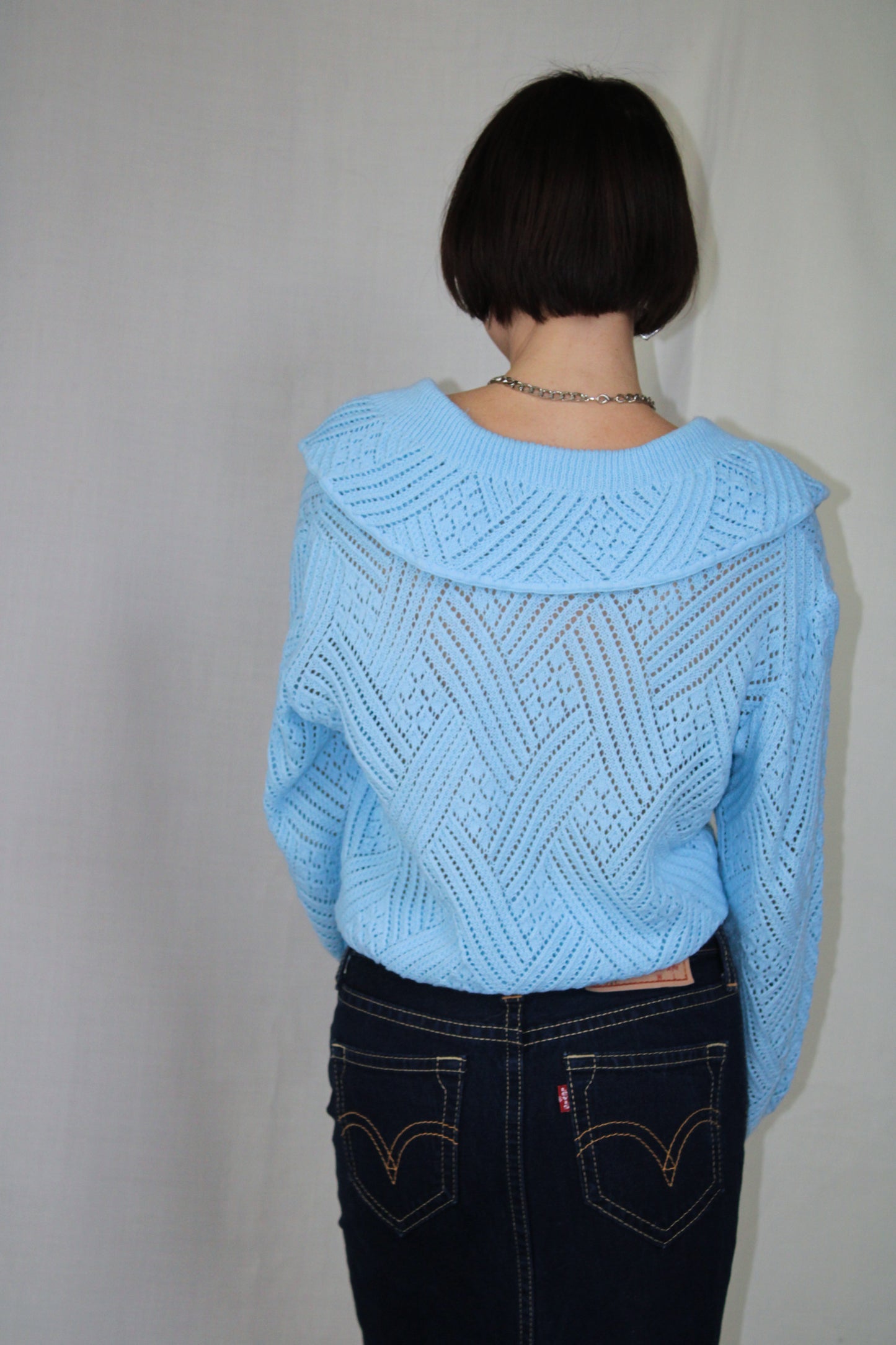 Baby Blue Pointelle Cardigan