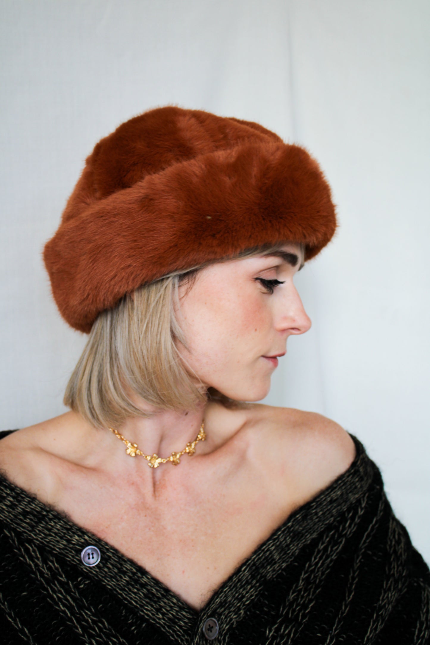 Light Brown Faux Fur Perschy Hat
