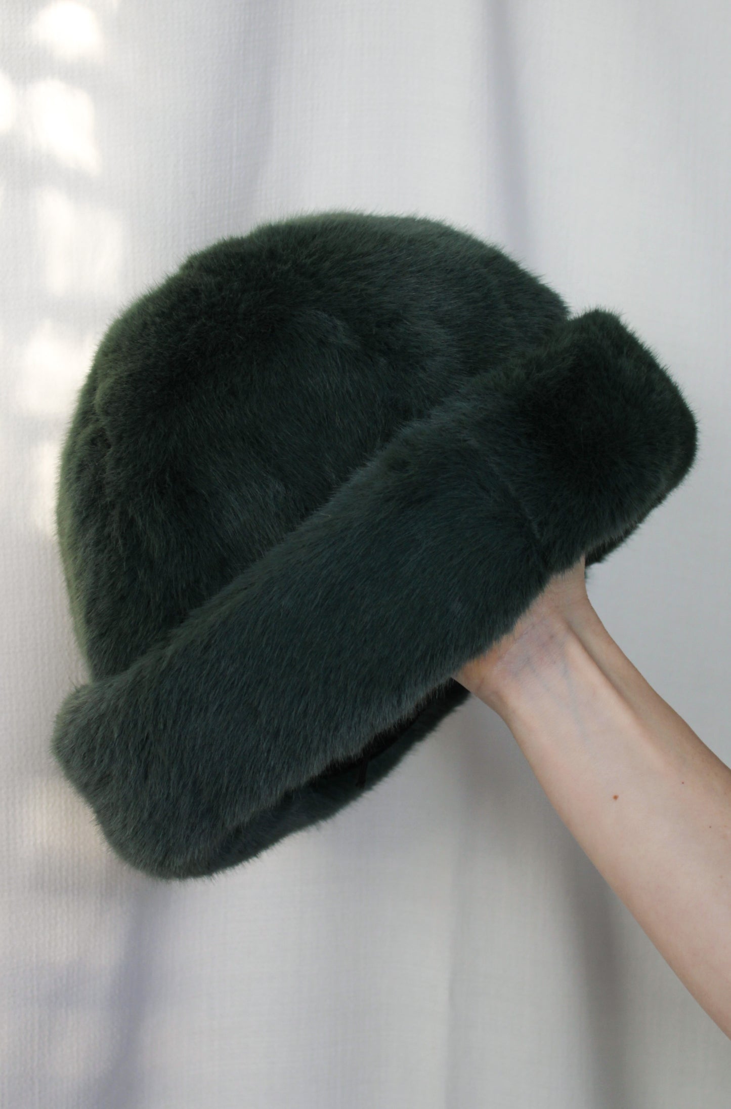 Green Faux Fur Perschy Hat