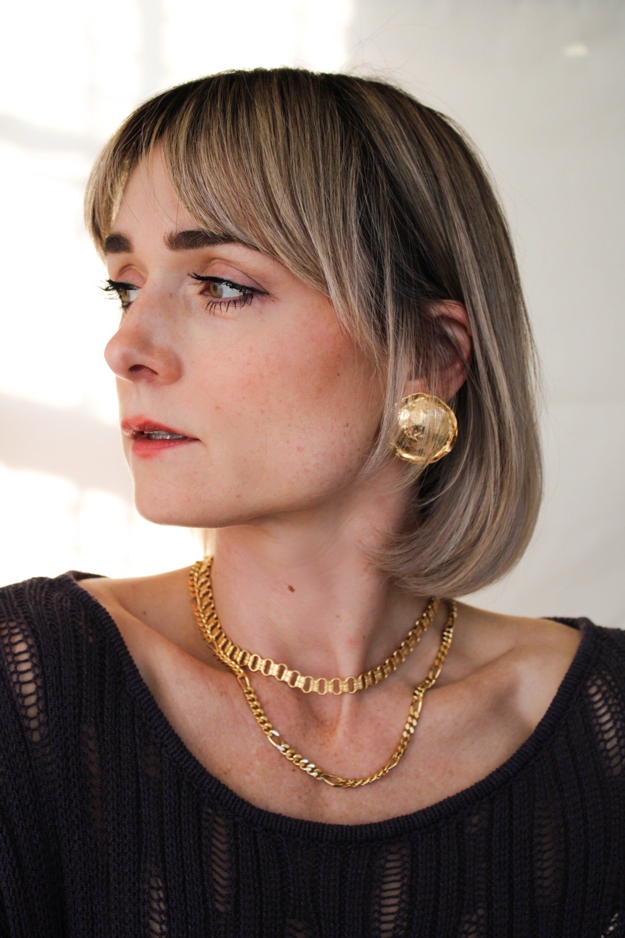 Gold Penny Clip-on Earring