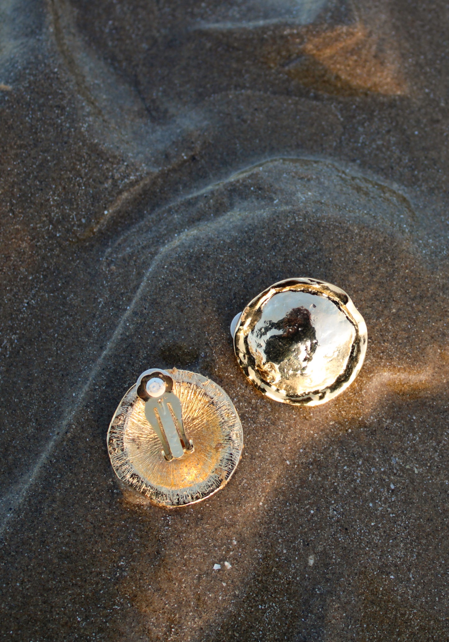 Gold Penny Clip-on Earring