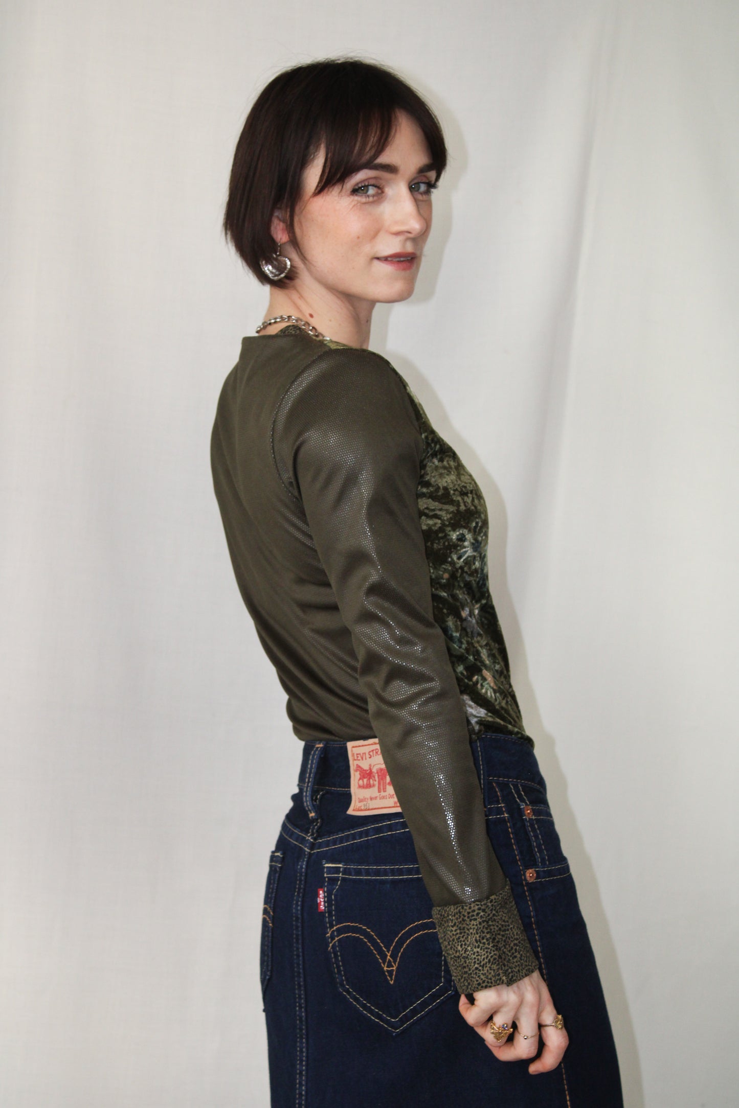 Y2K Green Goddess Top