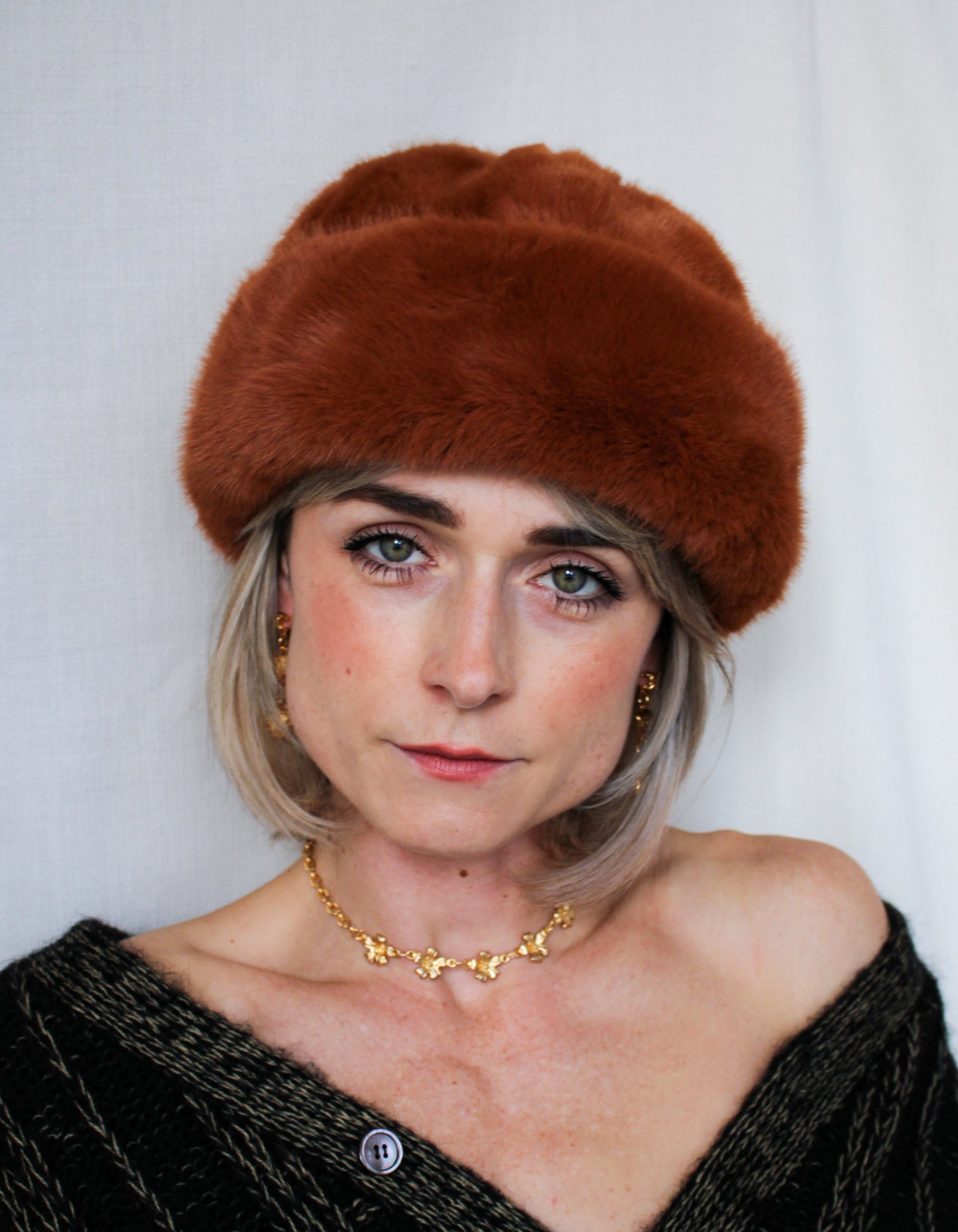 Light Brown Faux Fur Perschy Hat