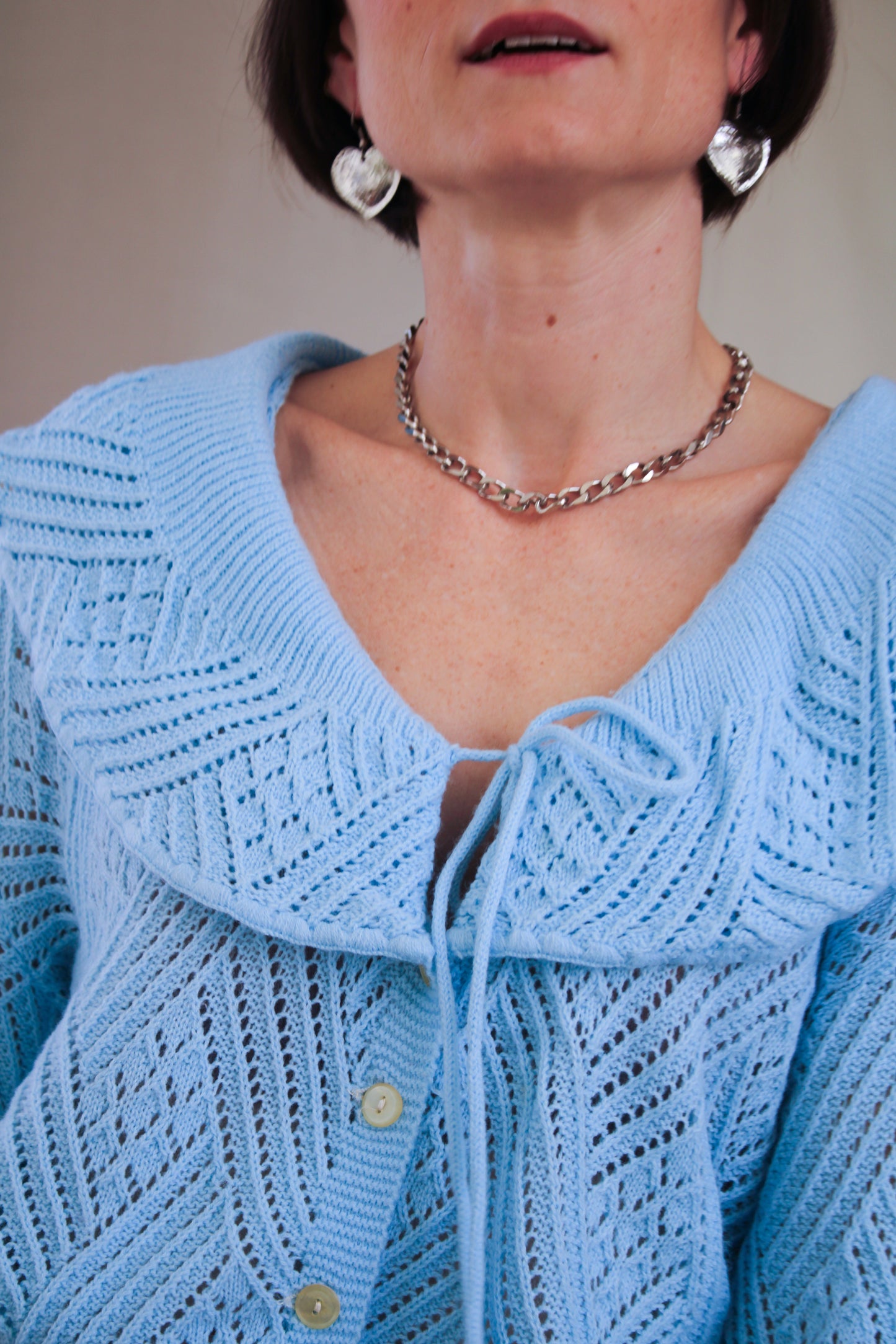 Baby Blue Pointelle Cardigan