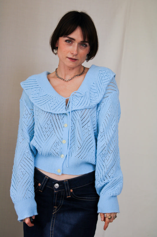 Baby Blue Pointelle Cardigan