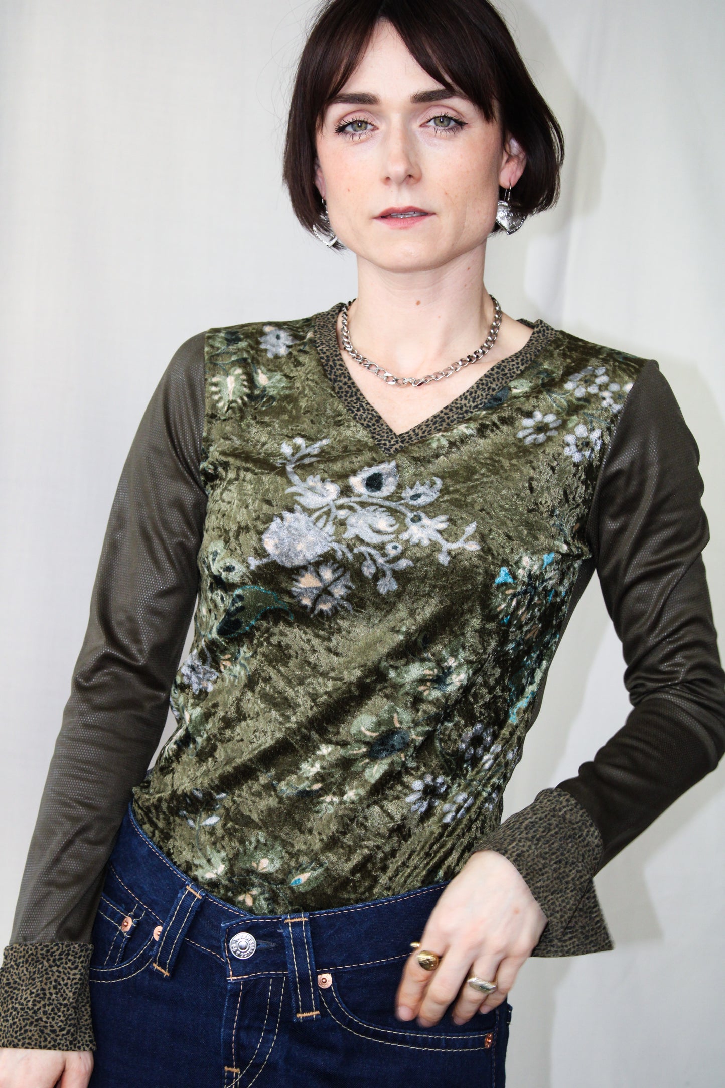 Y2K Green Goddess Top