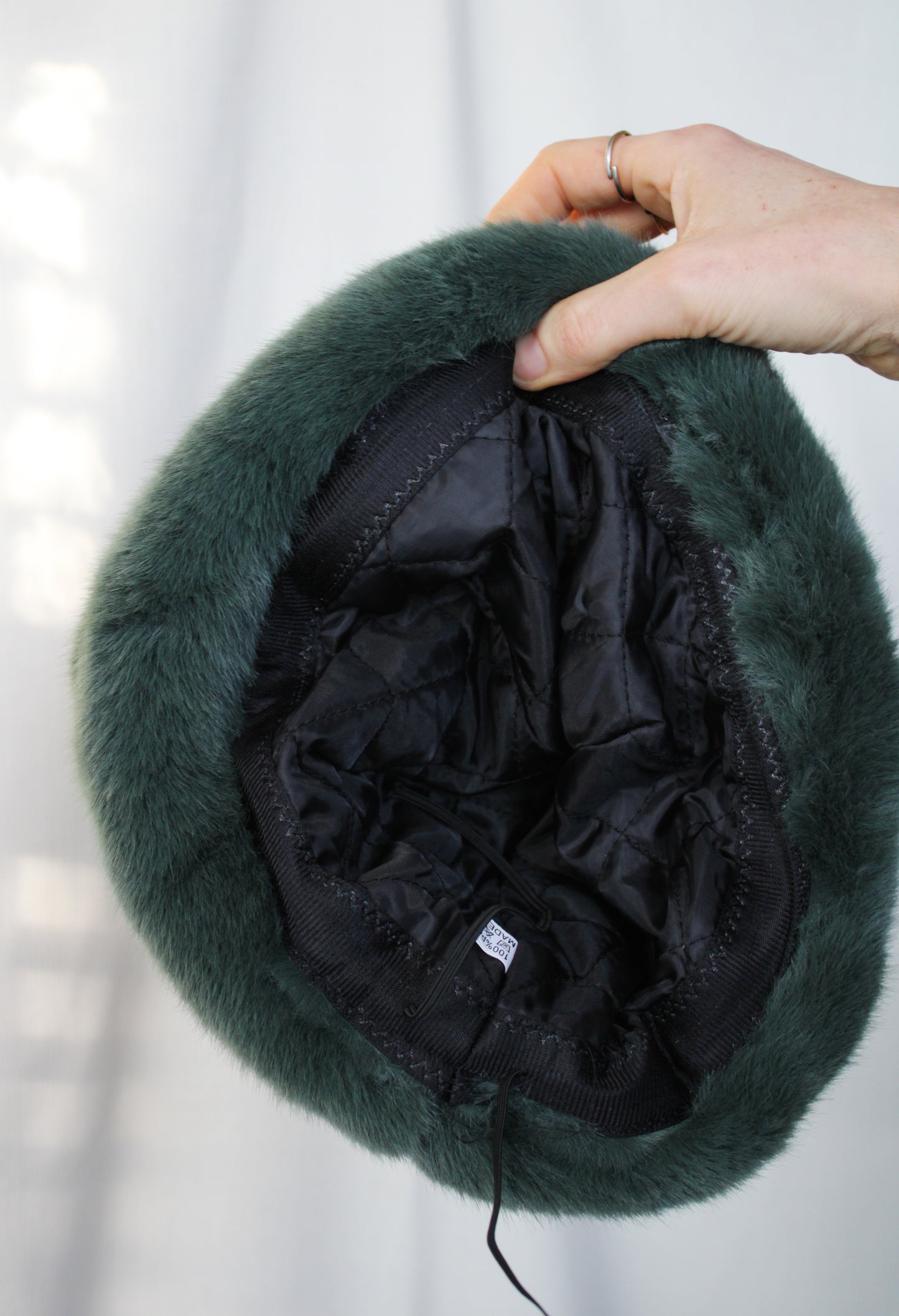 Green Faux Fur Perschy Hat