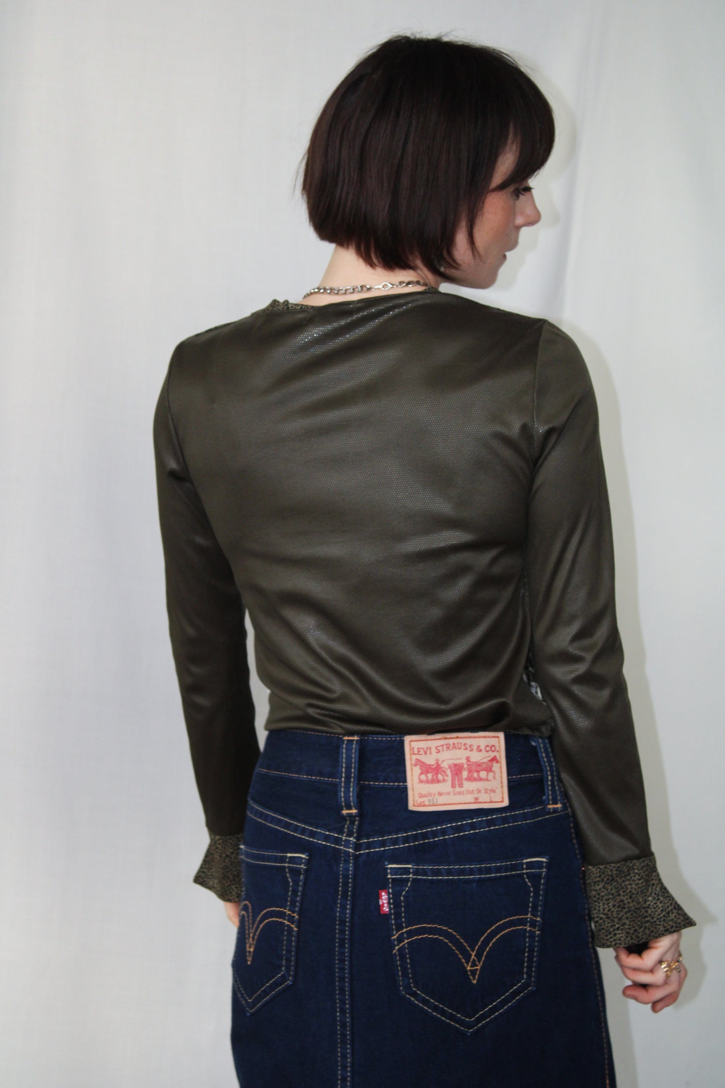 Y2K Green Goddess Top