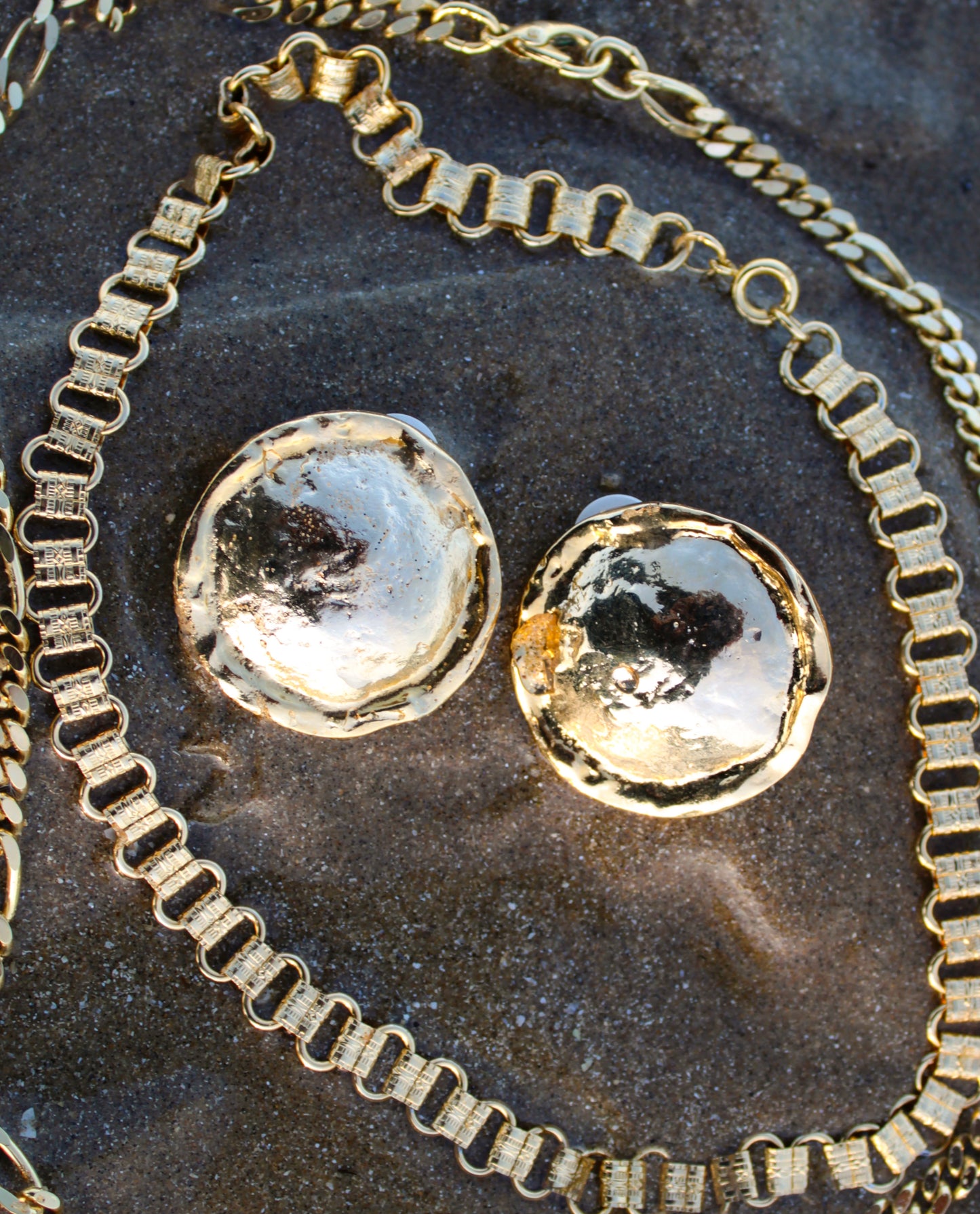 Gold Penny Clip-on Earring