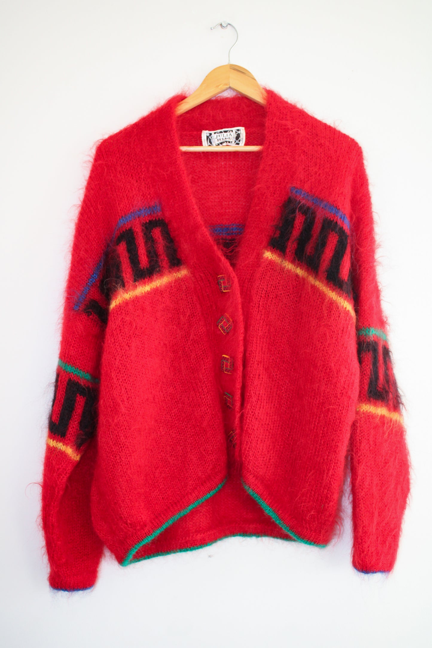 Red Mohair 80’s Cardigan