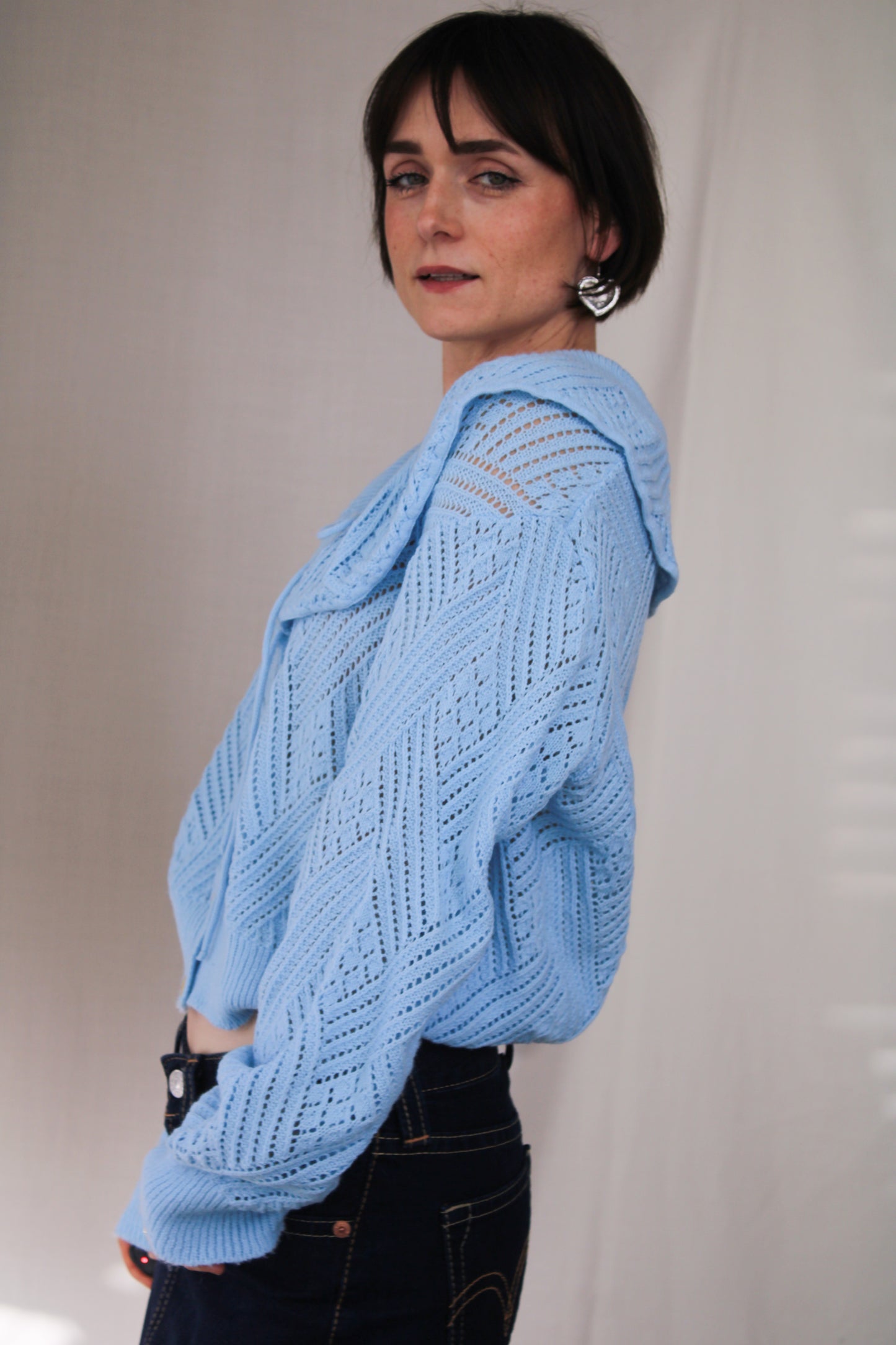 Baby Blue Pointelle Cardigan